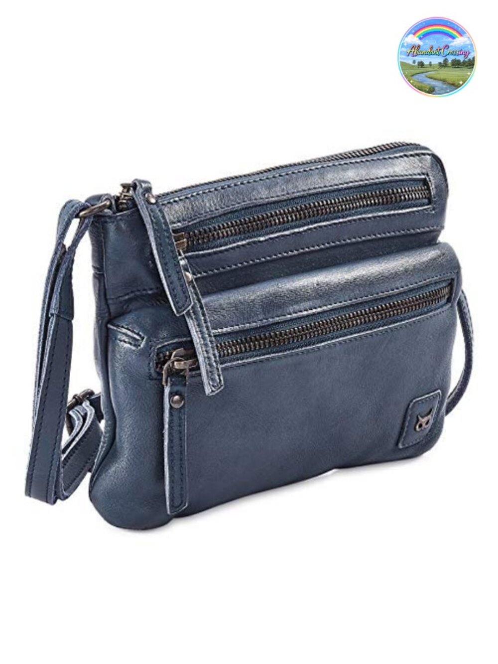 Genuine Leather Small Crossbody Bag Women Sling Purse Multi Pocket
